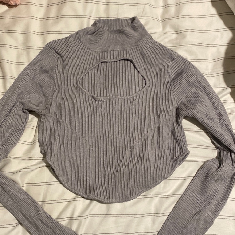 Pretty Little Thing peekaboo cutout cropped top turtle neck
